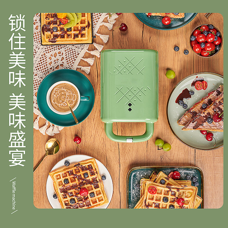 跨境亚马逊110V华夫饼机三明治机早餐机烤面包机小家电煎牛排机详情10