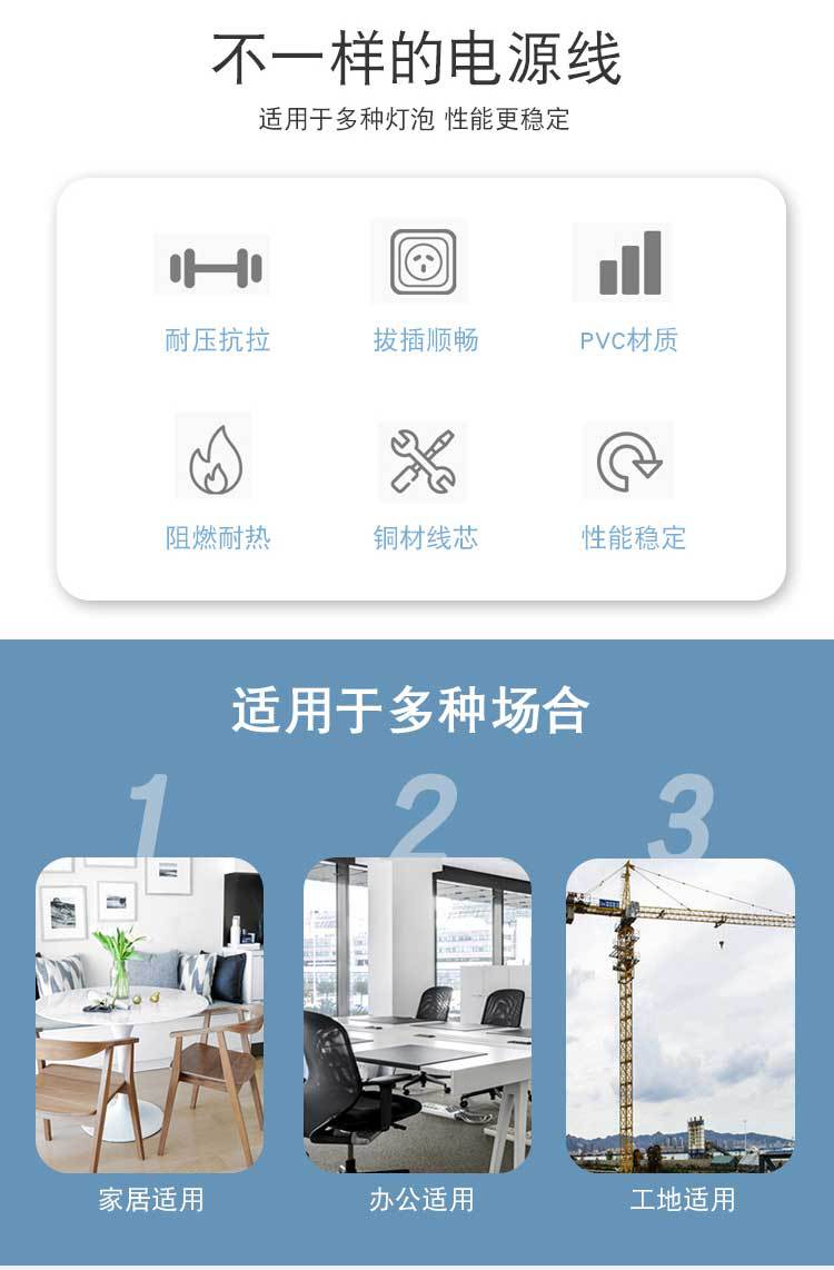 E27 screw-type suspended lamp cap and lamp base with independent switch, two-plug extended wire, 3-meter and 5-meter household suspended lamp cap pic 9