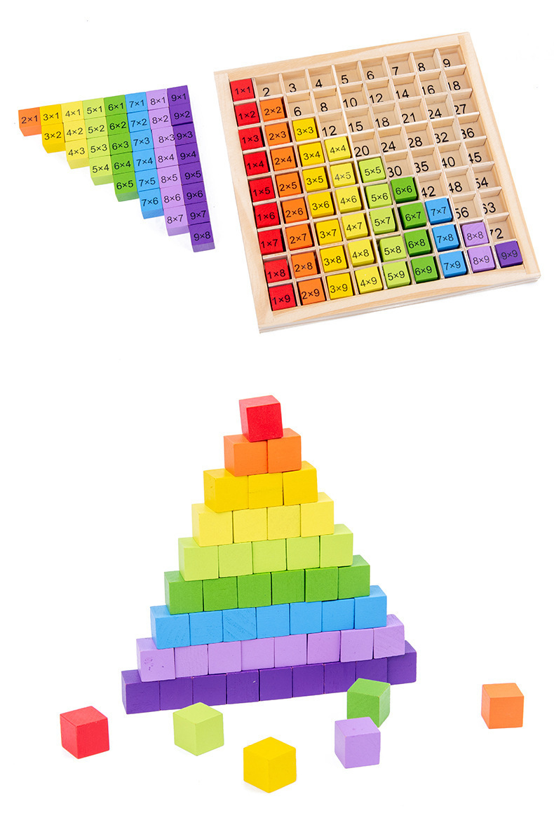 Wooden digital operation building blocks, small toys, multiplication teaching AIDS, primary school mathematics teaching AIDS, cross-border street stall, 10-yuan store wholesale pic 5
