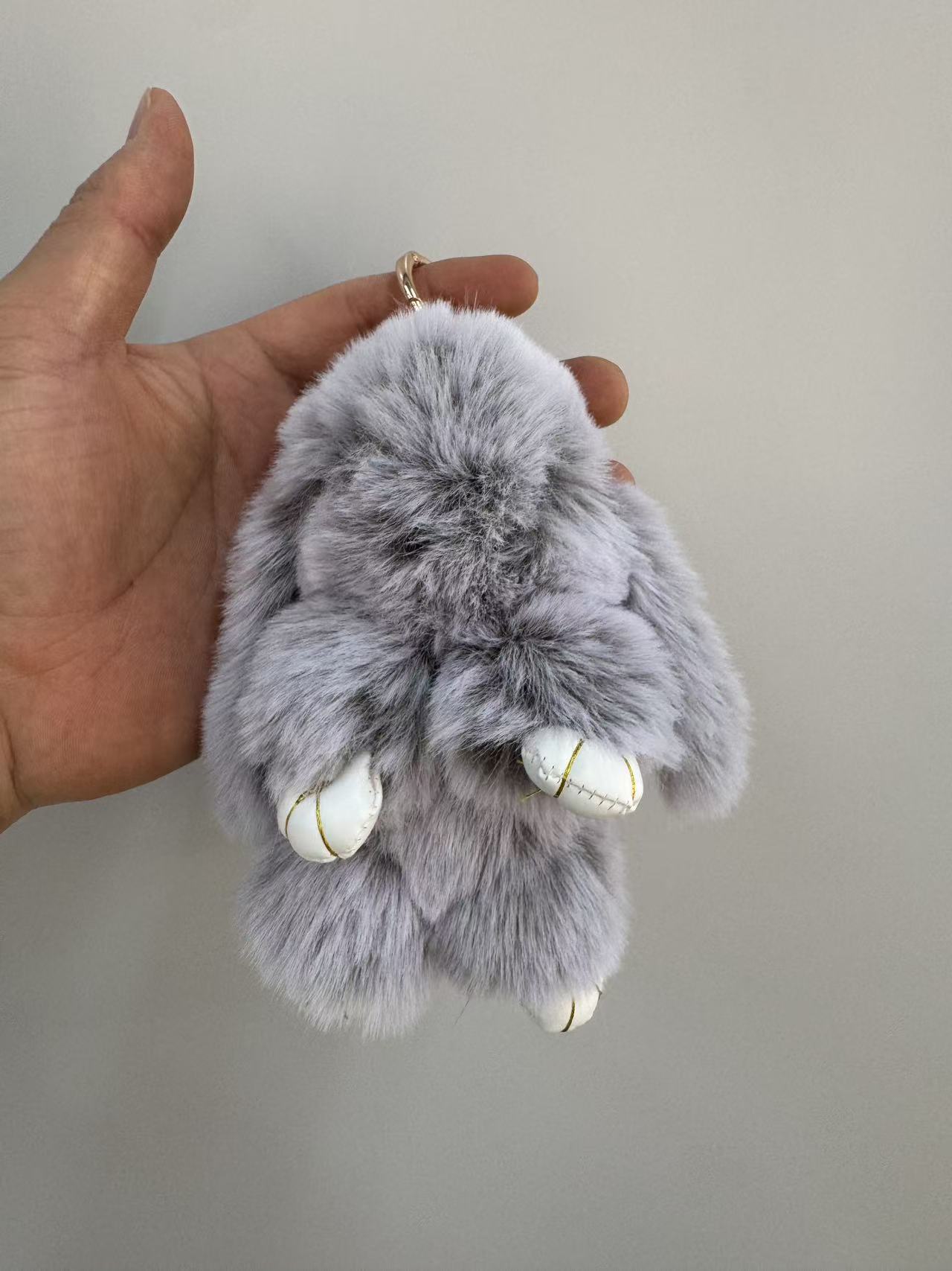 厂家批发仿獭兔毛装死兔挂件可爱小兔子包包手机车饰挂件萌兔饰品详情16