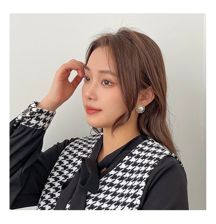复古耳夹 无耳洞高级感耳环女小众百搭韩国气质耳饰珍珠耳夹耳坠详情5