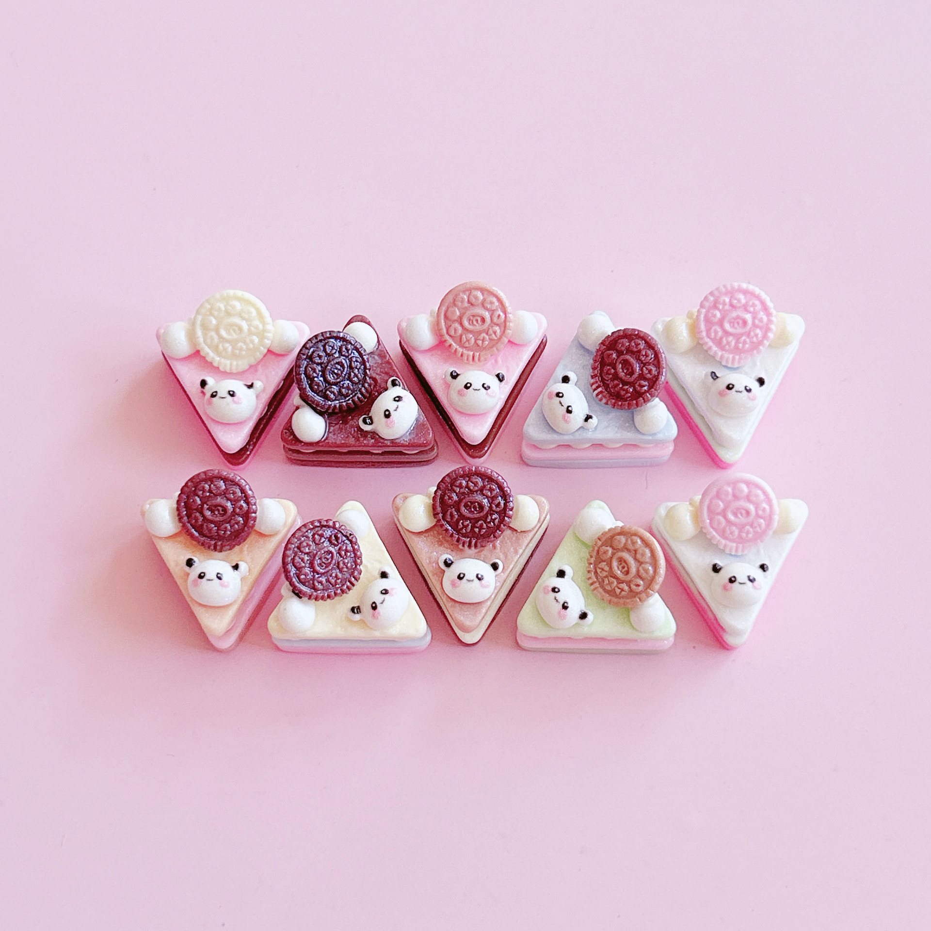 Panda Triangle Mousse Cake Food Play Decoration diy Hair accessory Pendant Handcrafted matching decorative embellishment materials pic 21