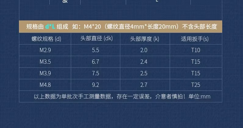 304不锈钢沉头平头梅花带柱芯针防盗自攻螺丝钉木螺丝M2.9M4.8详情20
