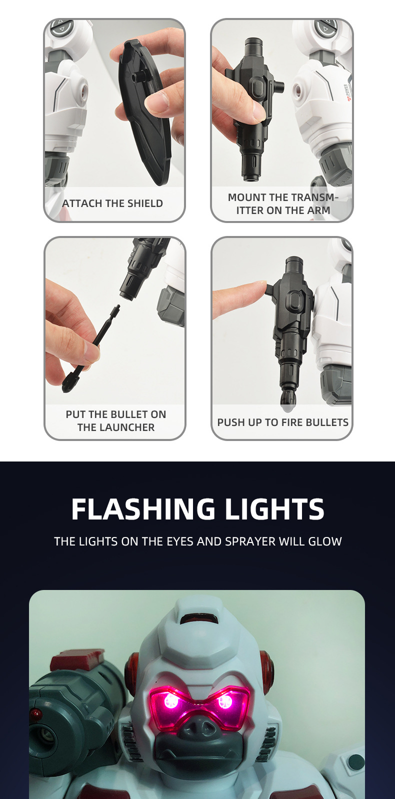 Remote-controlled programmed robot, missile shooting, spray sensing, gesture singing, dancing, storytelling, smart early education toy pic 9