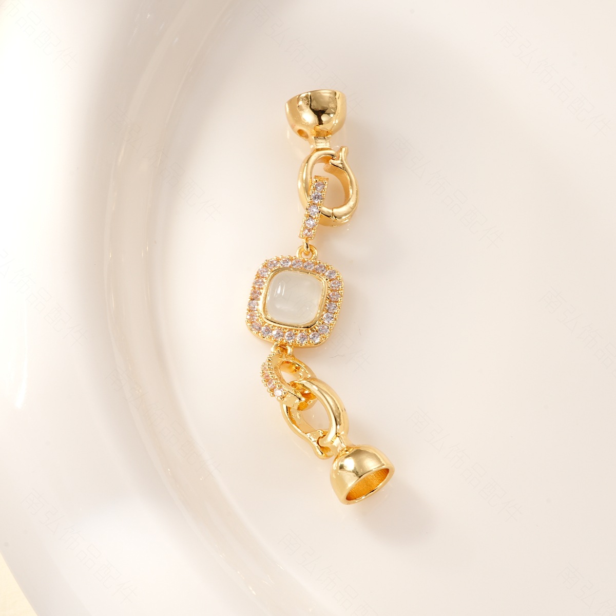 New product: Zirconium gemstone necklace clasp, copper-plated with real gold for color retention and high-end feel, DIY jewelry accessory pic 6