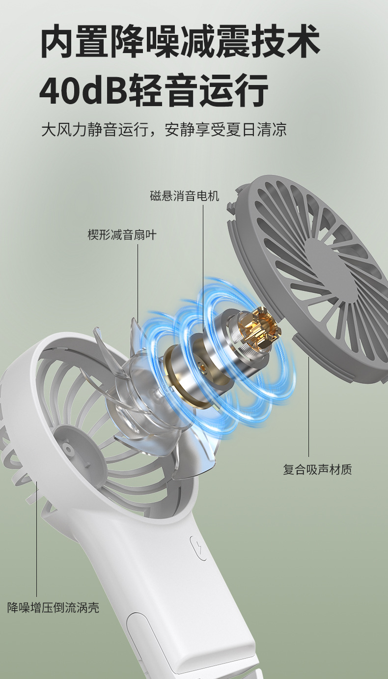 新款2024手持登山风扇USB充电风扇迷你桌面小风扇便携式风扇定制详情9