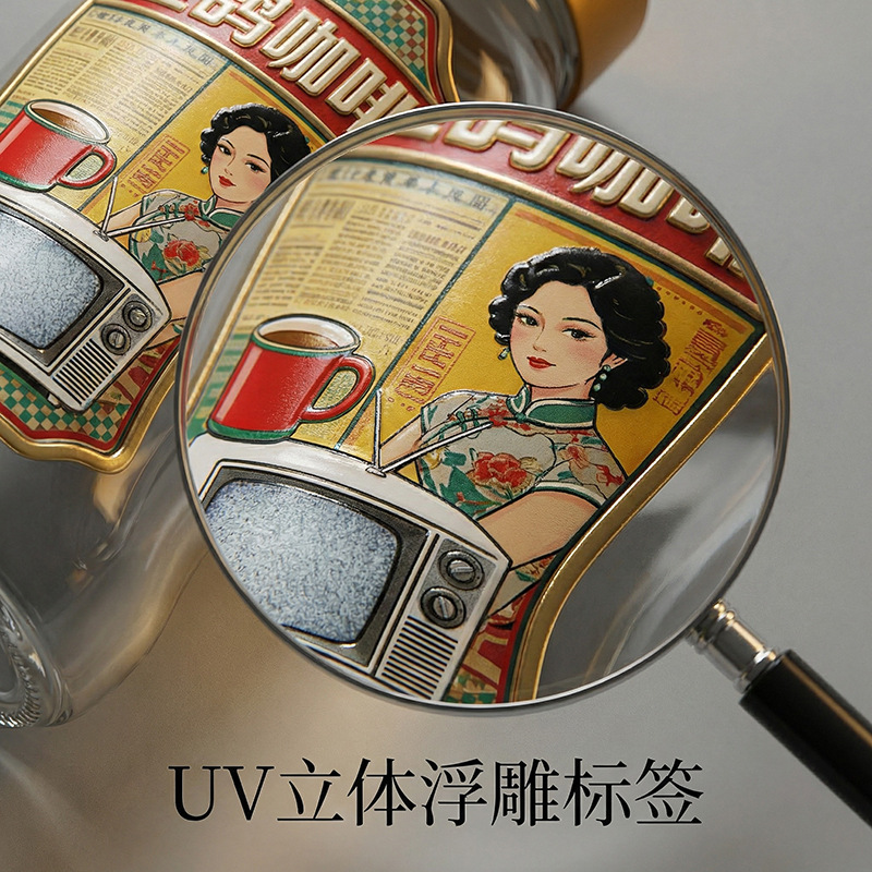 厂家现货原创专利斜纹咖啡杯饮料家用玻璃杯水杯啤酒杯带把手商用详情11
