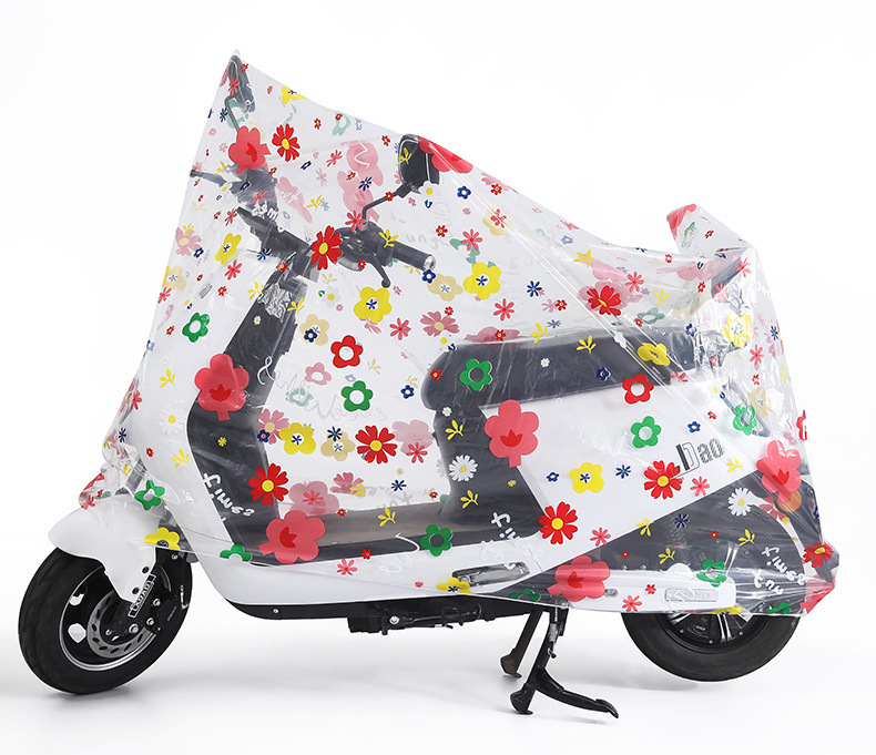 电动车防尘罩透明PEVA防雨车罩  摩托车防尘四季通用卡通防晒车衣详情5