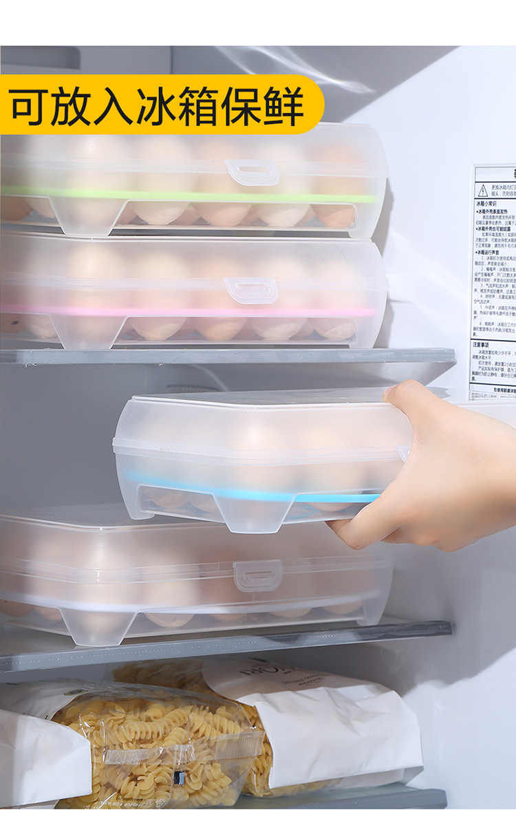【 Thickened refrigerator egg box 】 24-compartment storage and preservation box, egg compartment egg tray, kitchen dust-proof storage box with lid pic 15