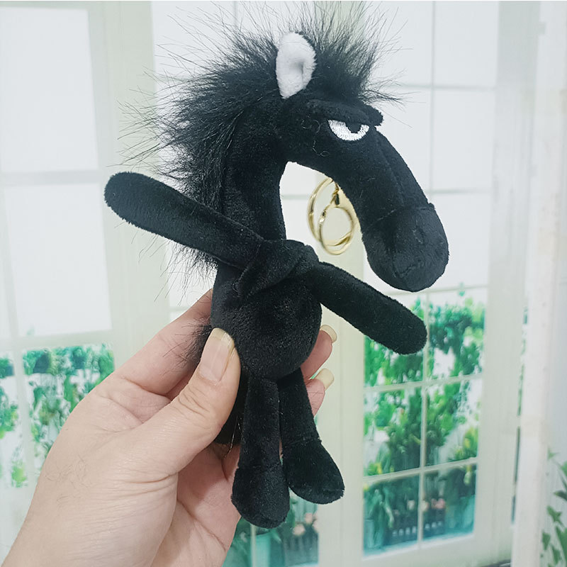 爆款2026马年吉祥物高冷黑马钥匙扣挂件玩偶毛绒玩具情侣包包挂饰详情7