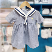 Summer new navy collar striped short-sleeved shirt and shorts two-piece set for boys, stylish MS530701 pic 15