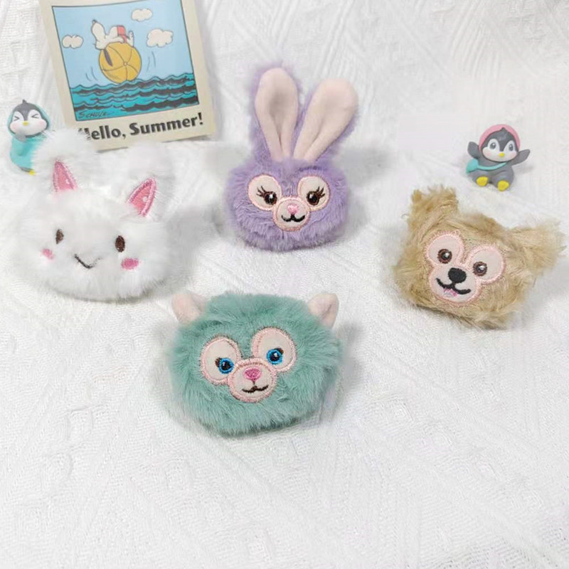 Plush creative cartoon doll brooch, Stardee, Duffy Bear, Tony Cat, Lina Belle doll head decoration accessories pic 8