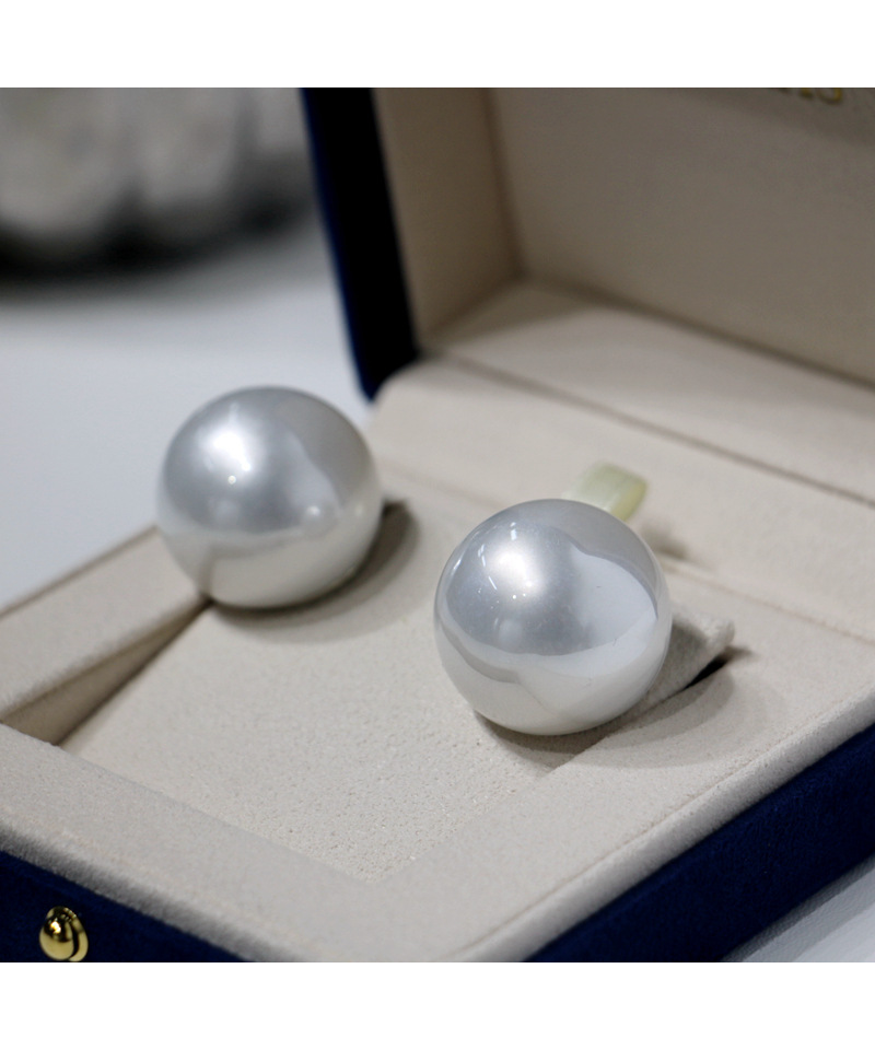 大灯泡澳白平替超大水晶玻璃珍珠耳钉赫本风优雅高级感2025新年详情12