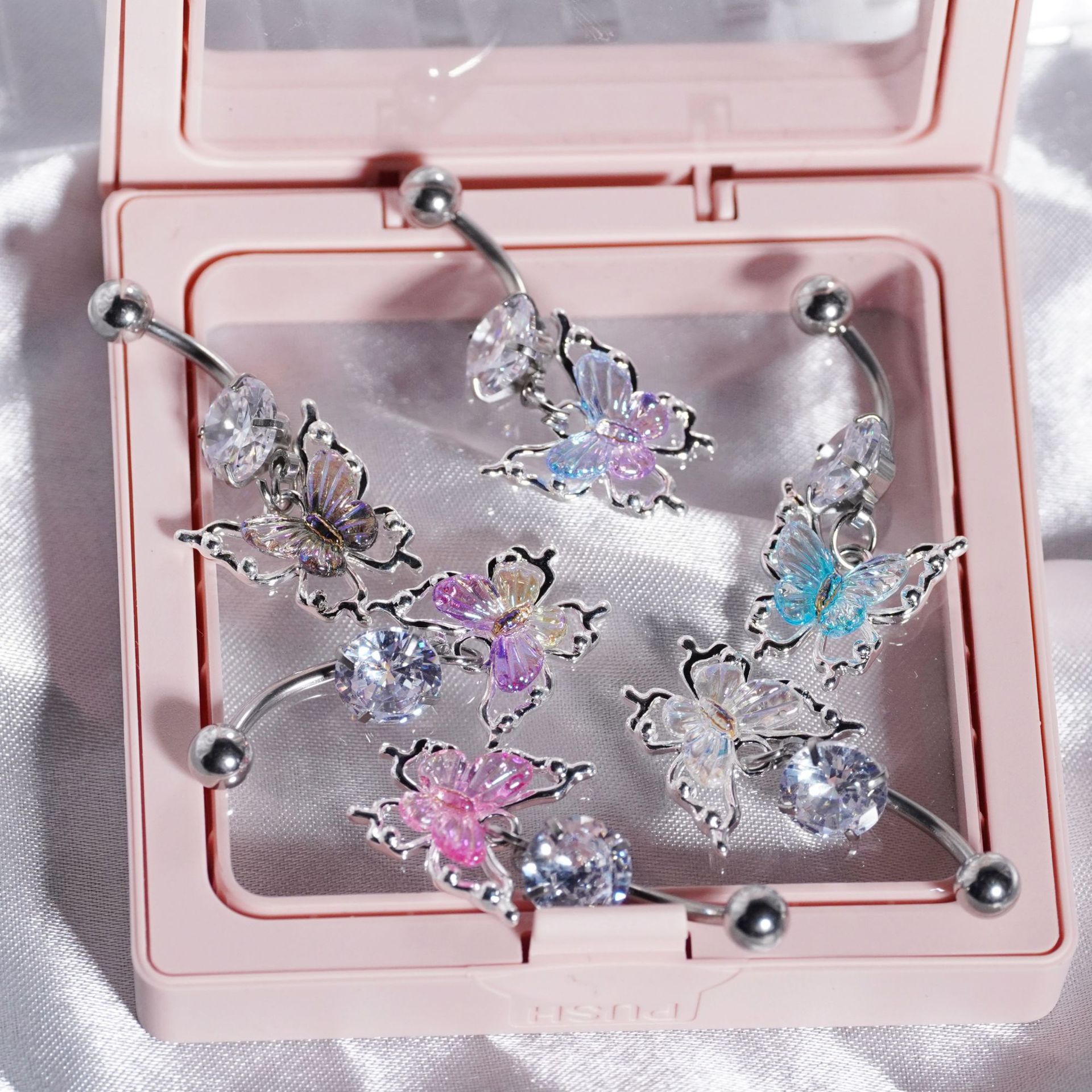 蝴蝶肚脐钉不锈钢肚脐环脐钉新款欧美跨境热销人体穿刺饰品ins风详情8