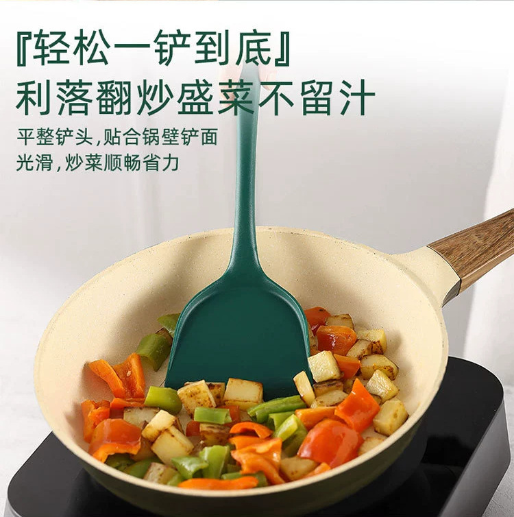 食品级硅胶铲子炒菜专用不粘锅耐高温防烫加长硅胶铲炒勺锅铲煎铲详情8