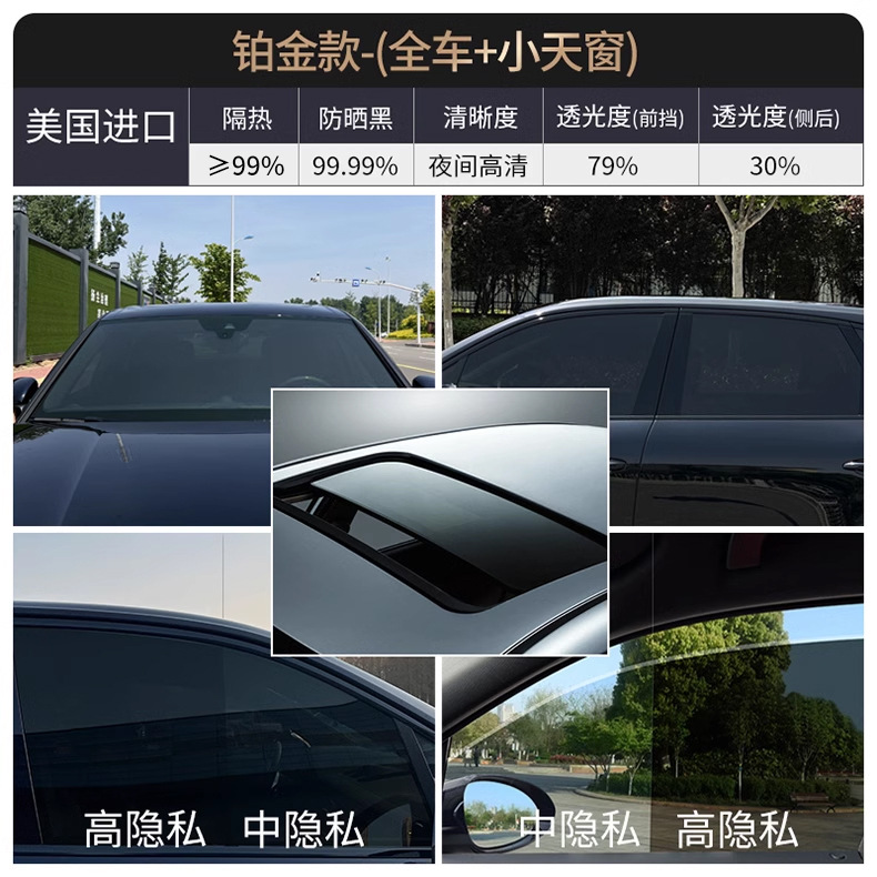 汽车贴膜车窗贴膜太阳膜前挡风玻璃防晒隔热膜防爆膜隐私膜全车膜详情21