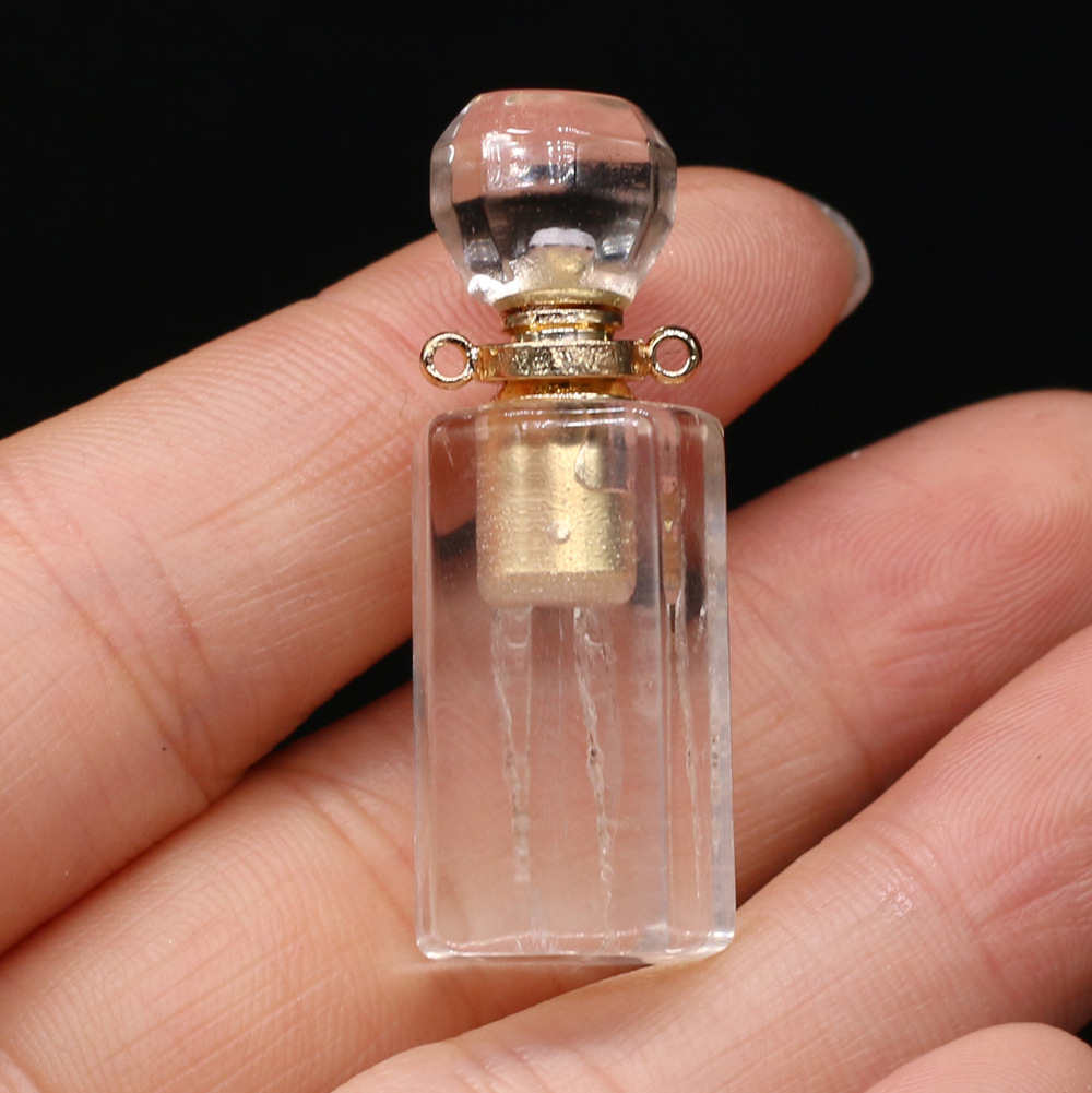 Exquisite natural semi-precious stone perfume bottles, white crystal, various shapes, DIY accessories, fashionable and exquisite wholesale production pic 54