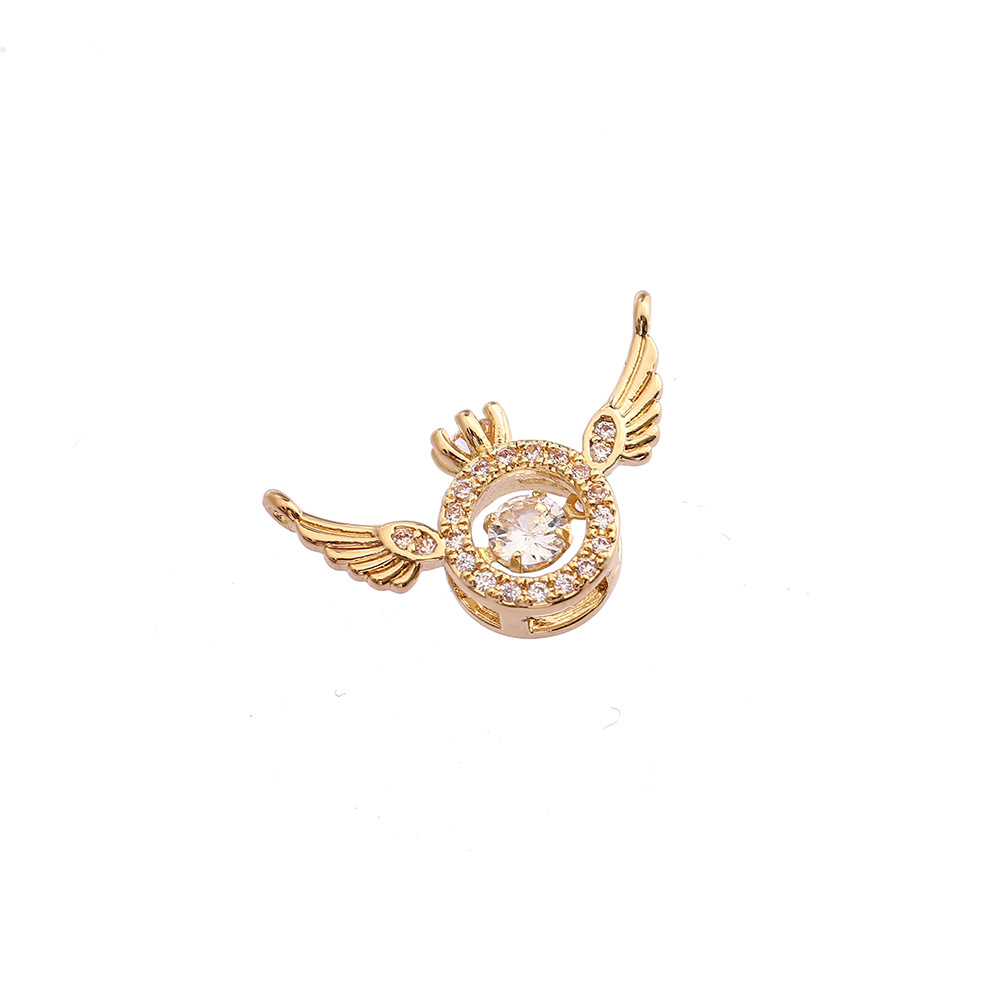 现货铜镶锆石翅膀皇冠天使之翼DIY饰品配件 手链项链吊坠配饰批发 精美耐用时尚潮流详情8