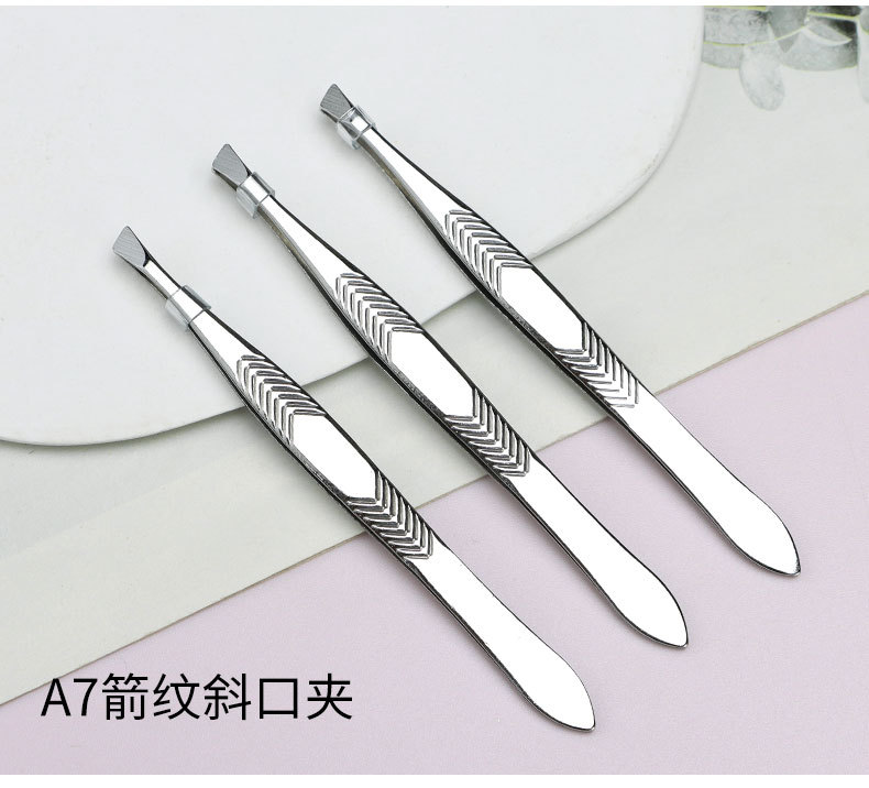 横纹眉夹套装睫毛夹美睫睫毛镊子夹子精密工具不锈钢假睫毛修眉夹详情19