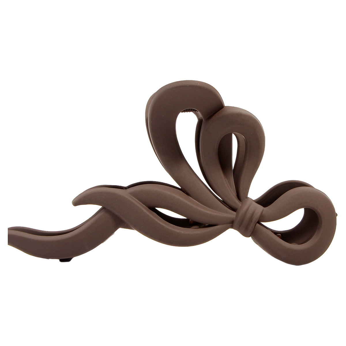 The new, popular Korean-style large shark clip hair accessory is a high-end, matte coffee-colored ribbon clip pic 7
