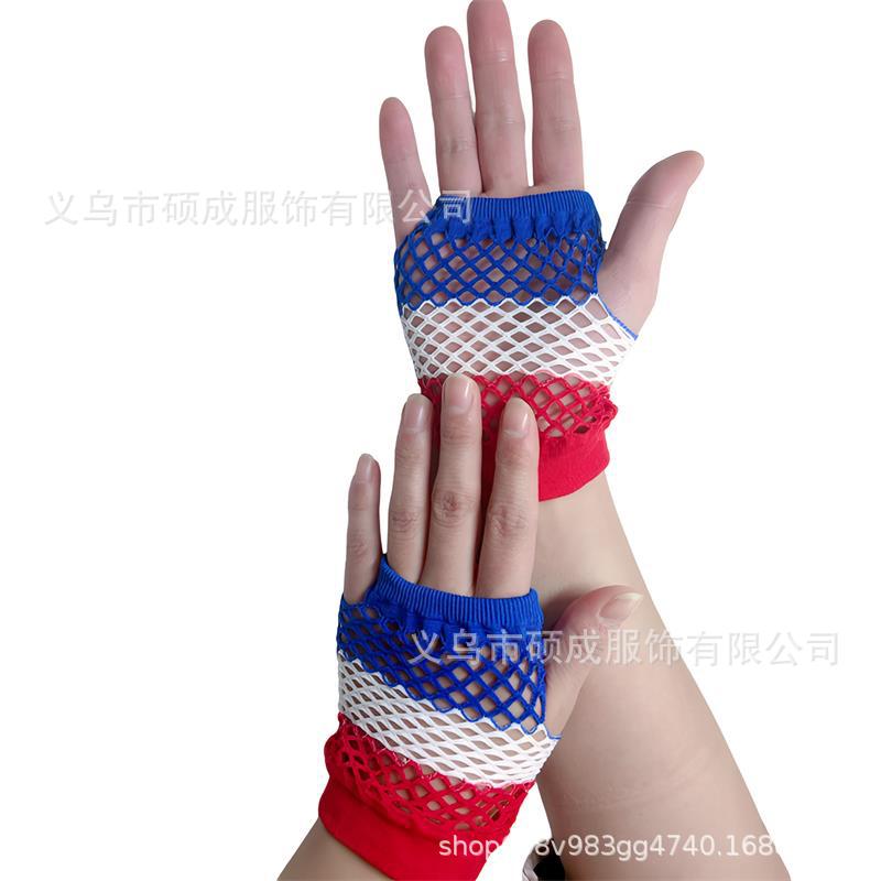 短款渔网手套夜店多色性感弹力手套朋克网格手套镂空万圣节手套详情20