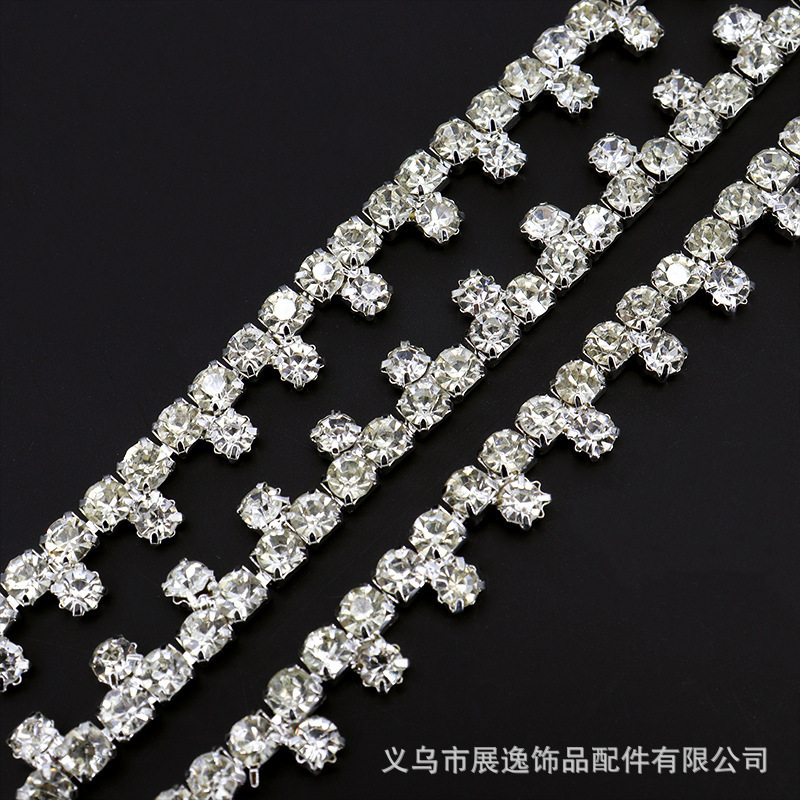 现货直销珍珠流苏钻链 适合婚纱礼服汉服帽服装子装饰配件批发详情2