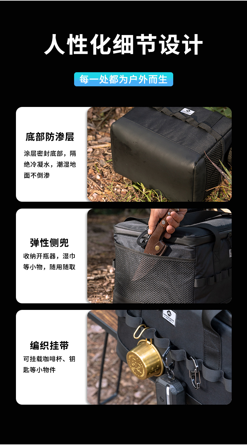不锈钢手提密封冰桶带提手黑色保温箱配绿色酒瓶饮料详情9