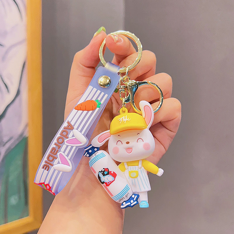 Cute cartoon milk candy rabbit keychains, creative gifts, trendy toys, car keys, exquisite bags and pendants for men and women pic 4