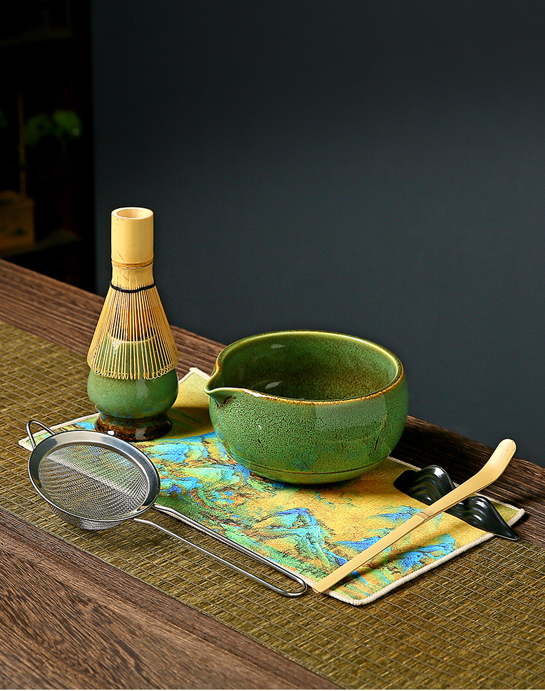 Japanese-style matcha bowl, ceramic matcha whisk set, bamboo matcha brush, Hyabonri Song Dynasty tea ceremony gift box pic 3