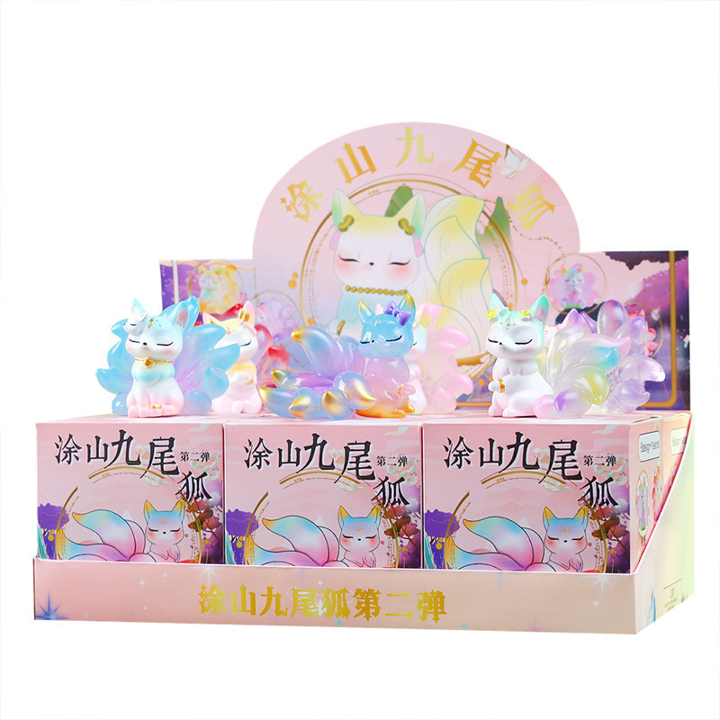 新款九尾狐山海灵狐潮玩盲盒手办网红公仔桌面装饰摆件礼物批发详情40
