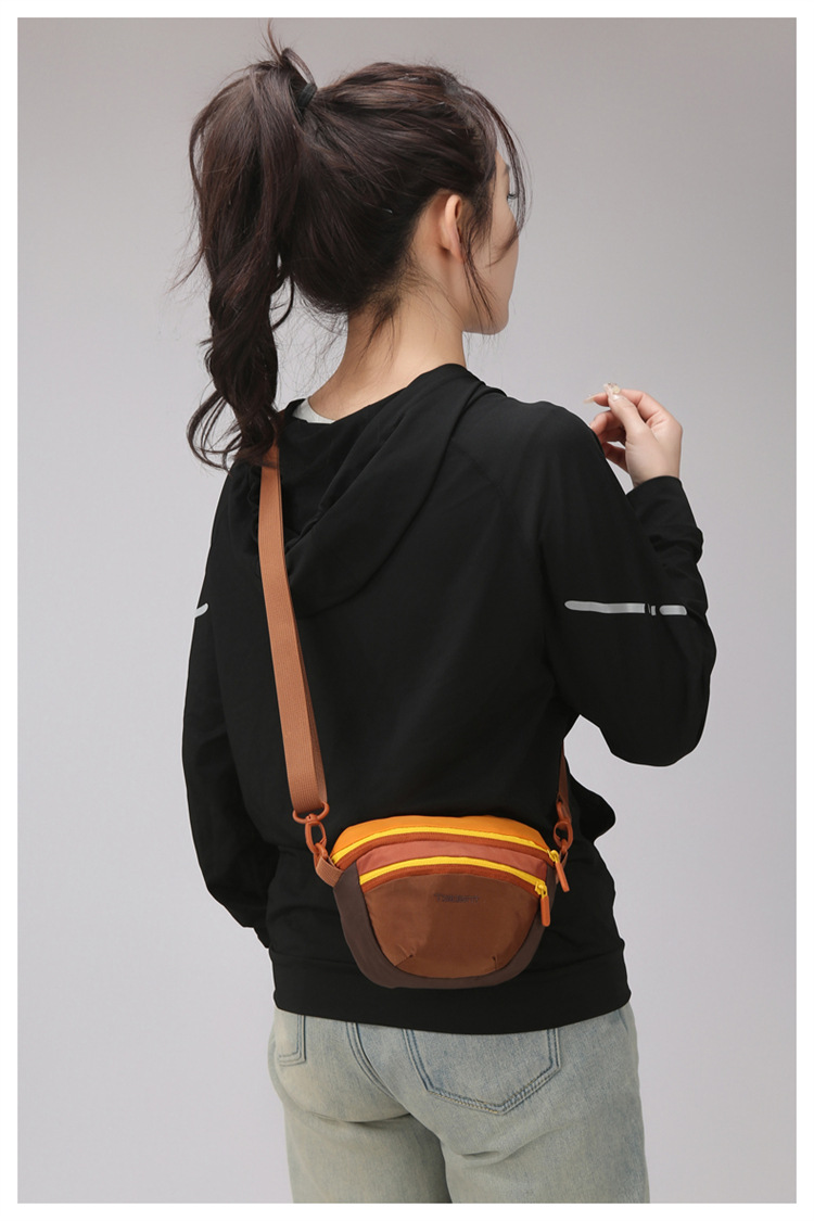 时尚多巴胺撞色腰包男女同款户外运动登山便携防水尼龙斜挎胸包详情15