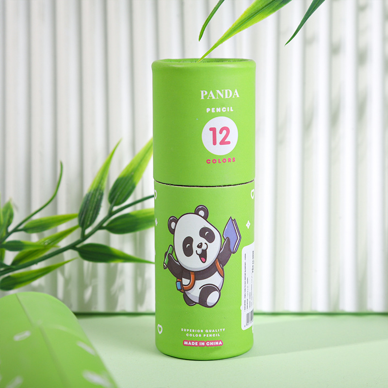 卡通高端油性12色彩色铅笔2.8铅芯桶装绘画彩色铅笔美术绘画用品详情9