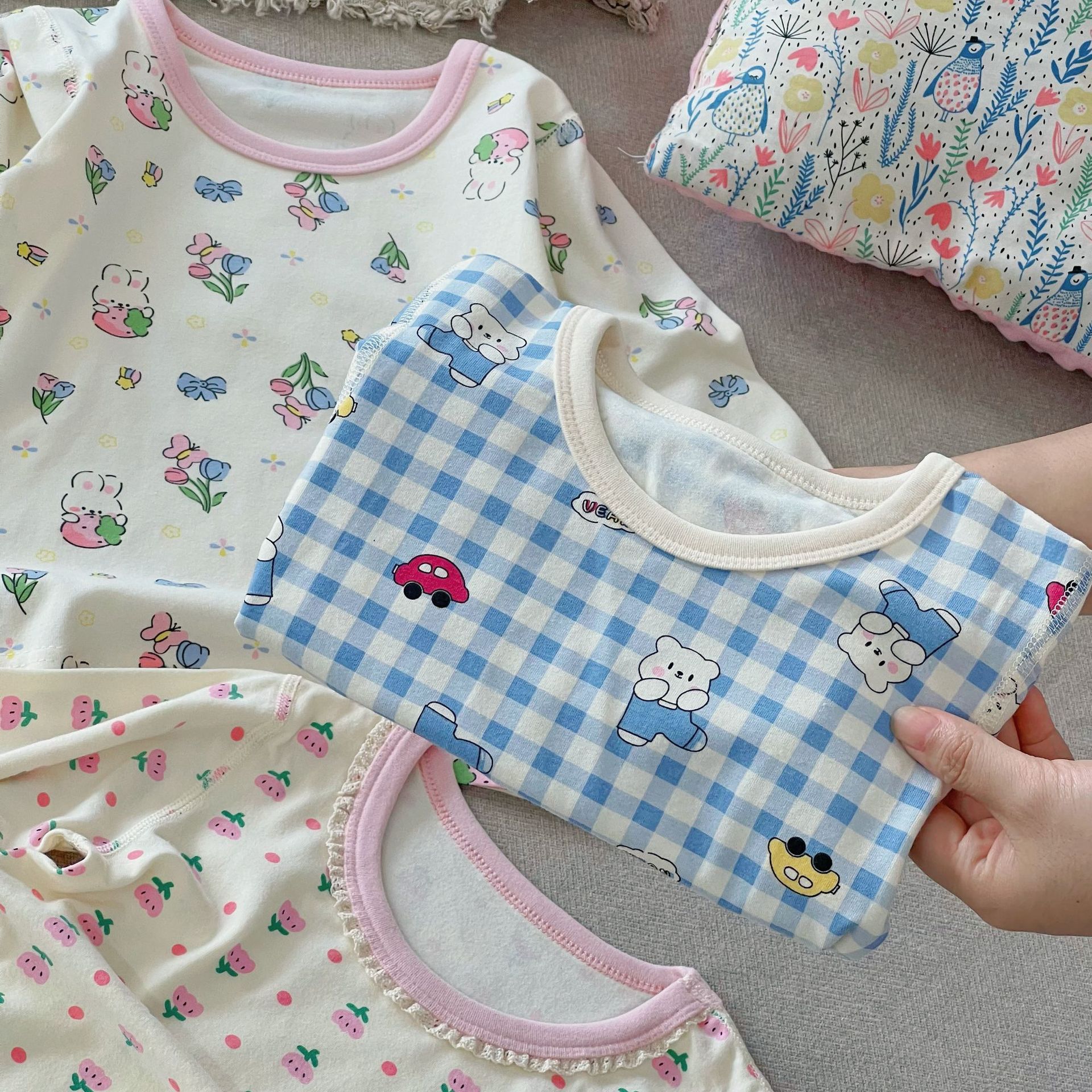 A类纯棉男女童宝宝秋季家居服内衣套装韩版无感印花睡衣秋衣秋裤详情29