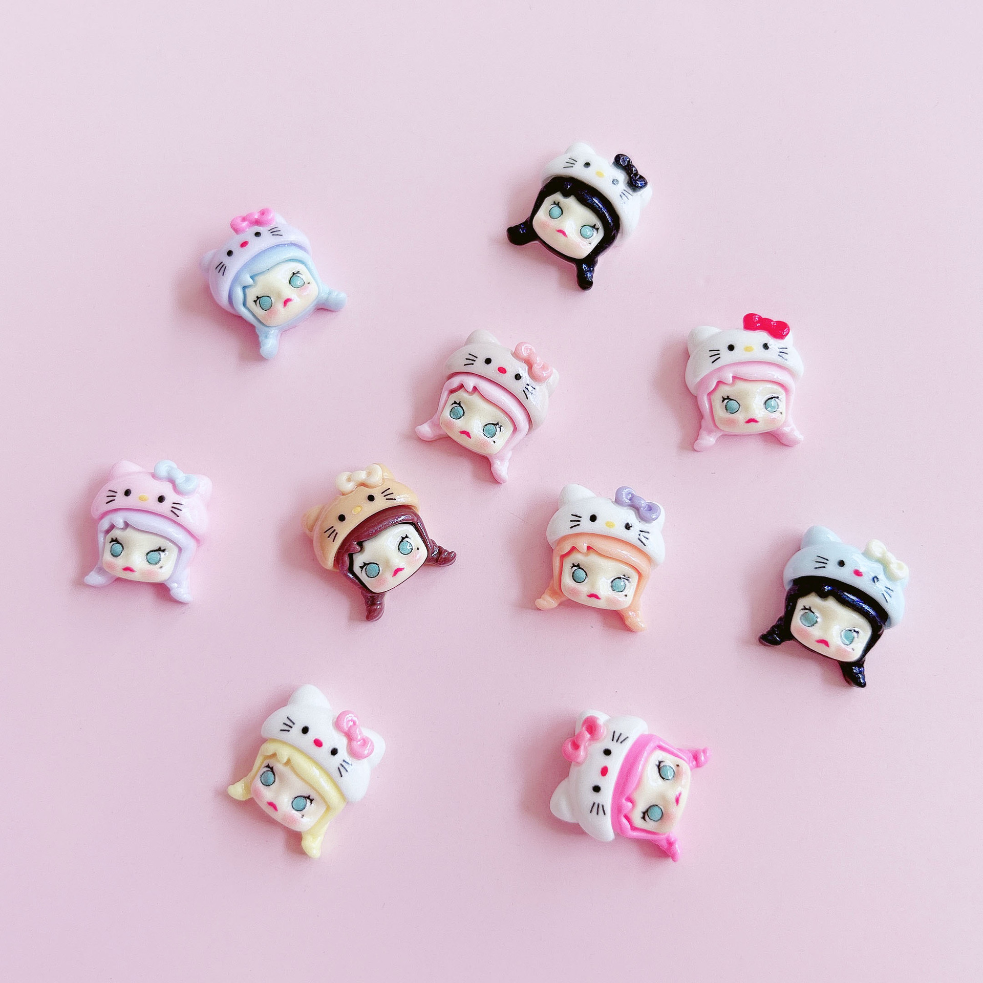 Gold pink cat hat, cute kid series diy hairpin accessories, handcrafted creative design, and decorative materials pic 10