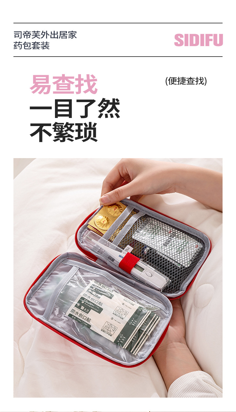 新款折叠药箱大容量分类医疗包防尘防潮急救包旅行家用药品收纳袋详情10