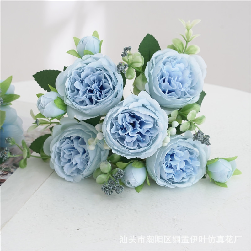 9色 仿真花春色牡丹 芍药玫瑰花家居摆件婚庆手捧花路引桌面装饰详情18