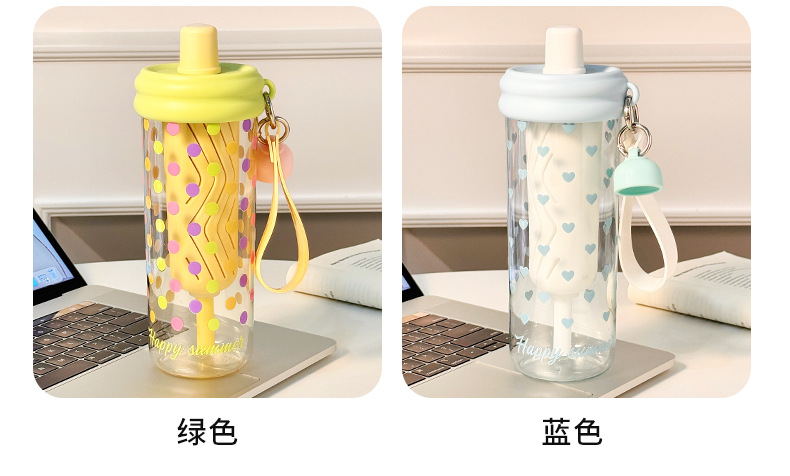 卡通花茶塑料吸管杯水杯女生高颜值ins风学生可爱TRitan塑料水杯详情13