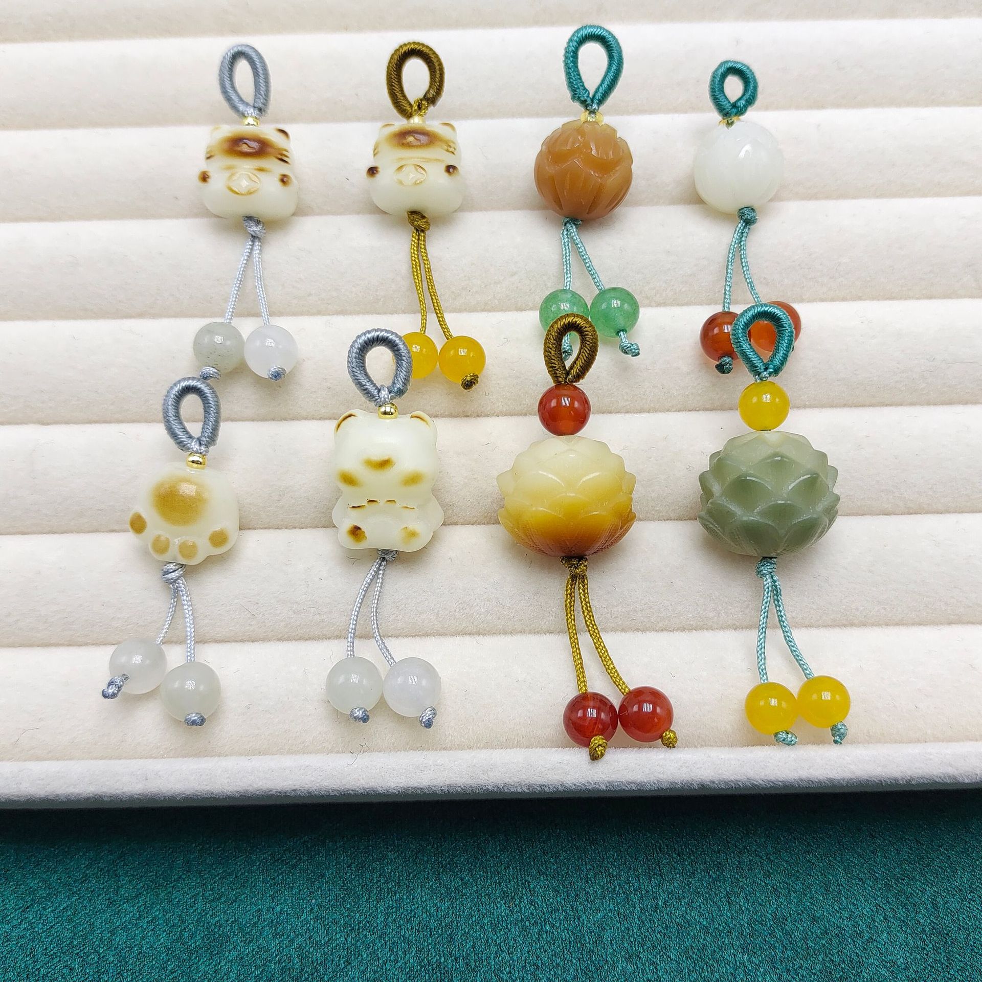 天然菩提根猫爪猫咪莲花小滴溜挂坠手串项链吊坠隔珠文玩饰品配件详情4