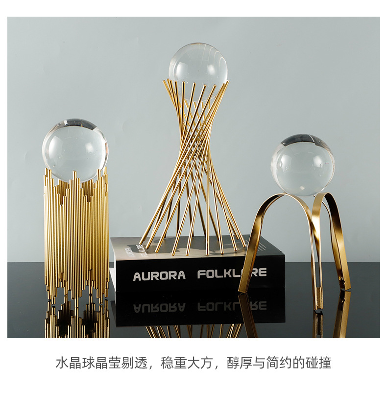 Wholesale of light luxury crystal ball handicrafts for home decoration, living room entrance, wine cabinet, office desk ornaments pic 6