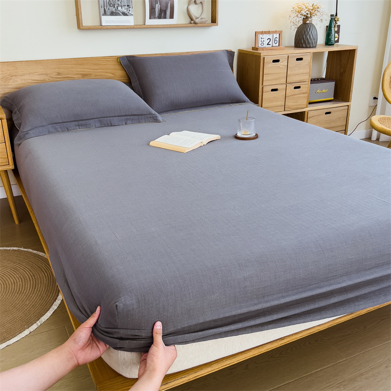 Pure cotton yarn-dyed jacquard double-layer gauze bed cover, single piece of all-cotton gauze mattress protective cover, bedspread, bed cover, single piece of bedding pic 63