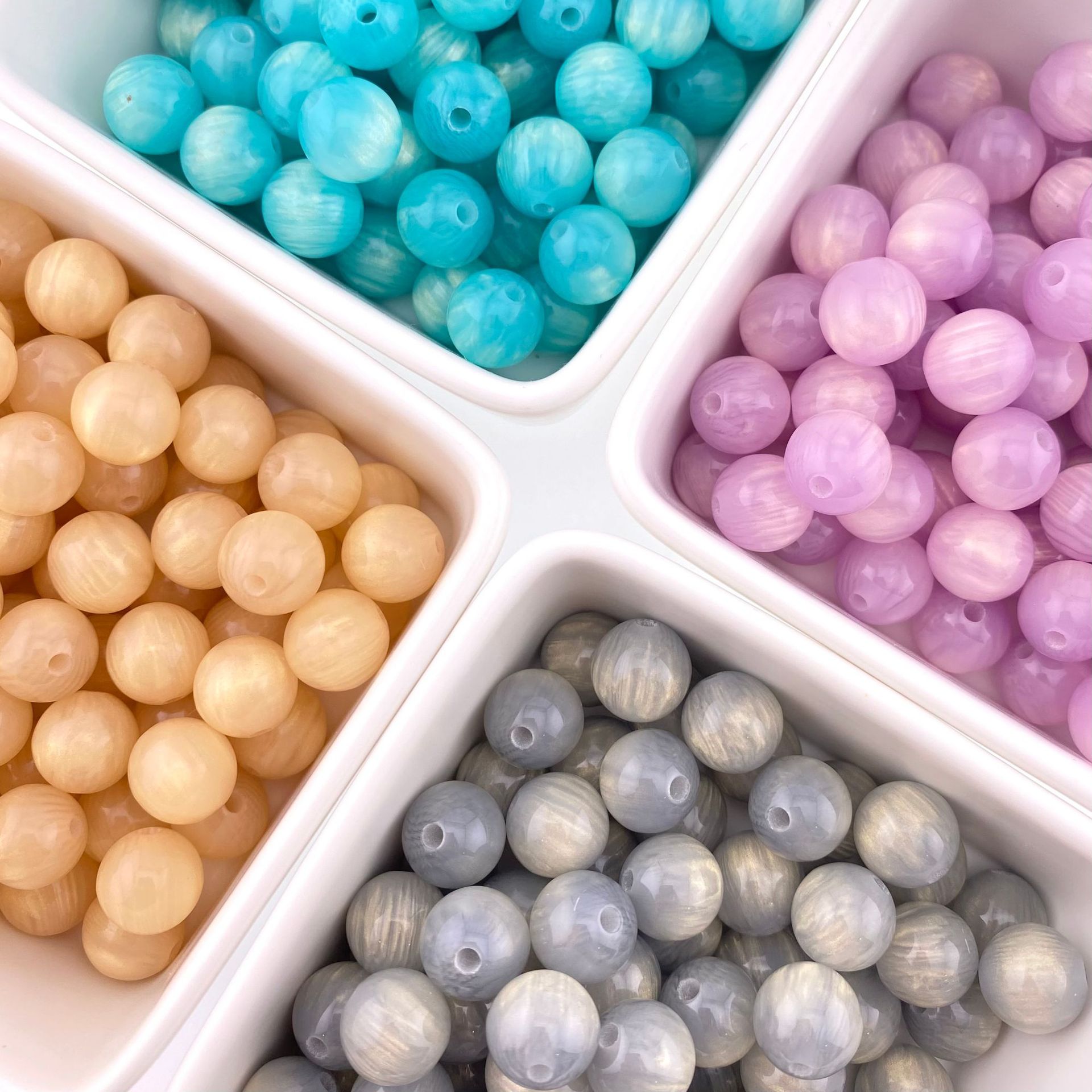 Candy-colored gilded resin beads, round beads, loose beads, string beads, bracelets, necklaces, diy handmade small accessories pic 3