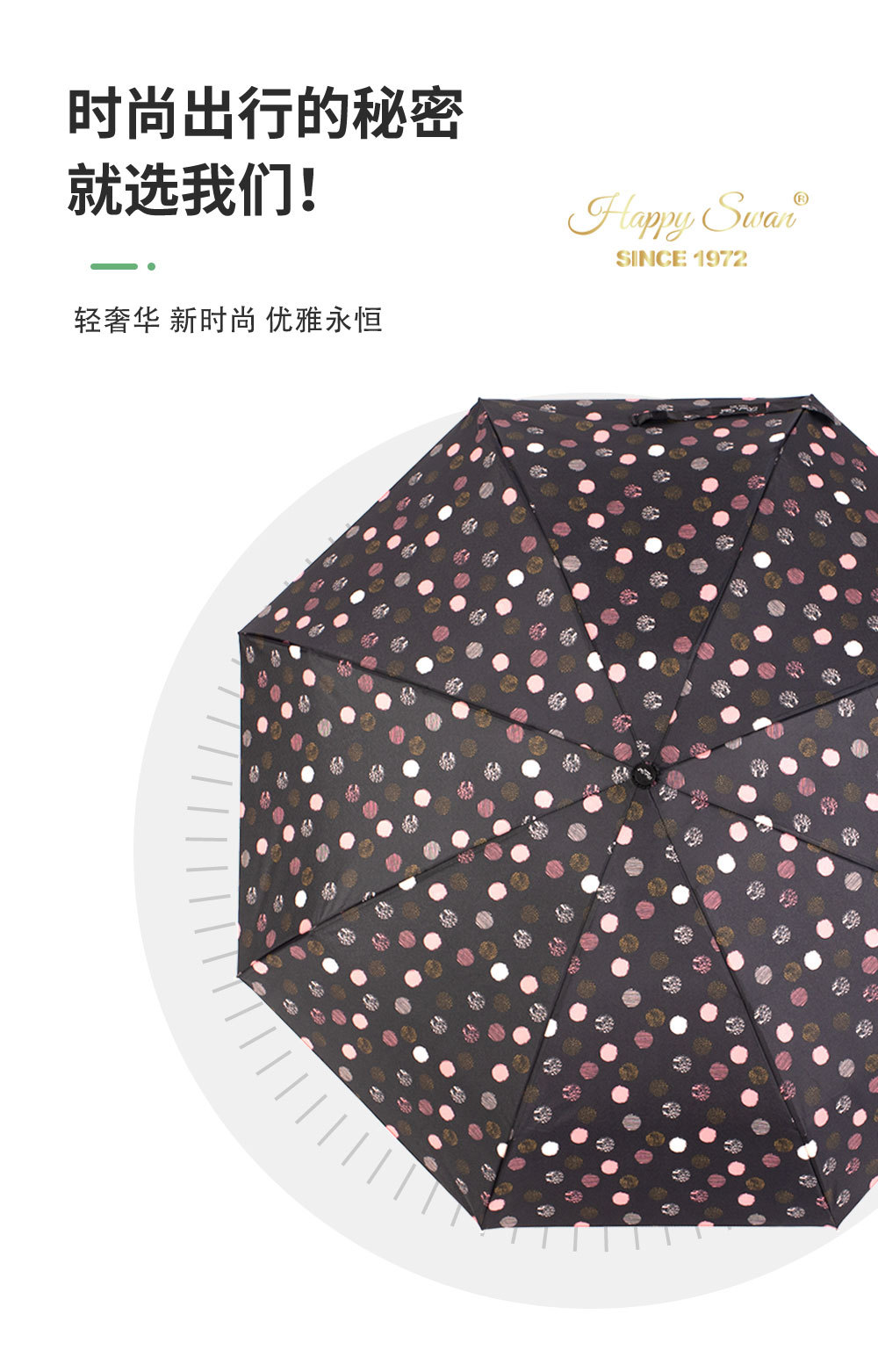 【外贸】星宝跨境三折半自动伞出口雨伞3 folding umbrella stock详情6