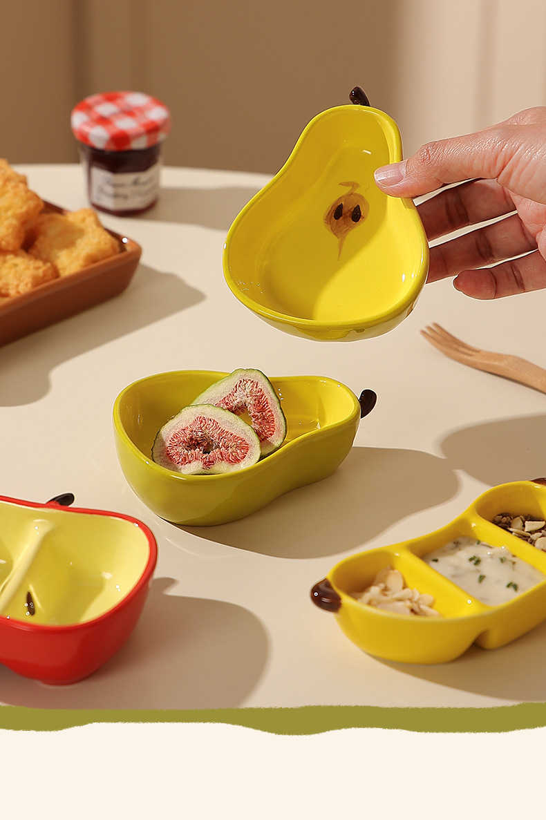 Creative fruit dipping saucers, household ceramic snack saucers, hot pot condiment saucers, vegetable saucers, cute differently styled and flavored saucers pic 43
