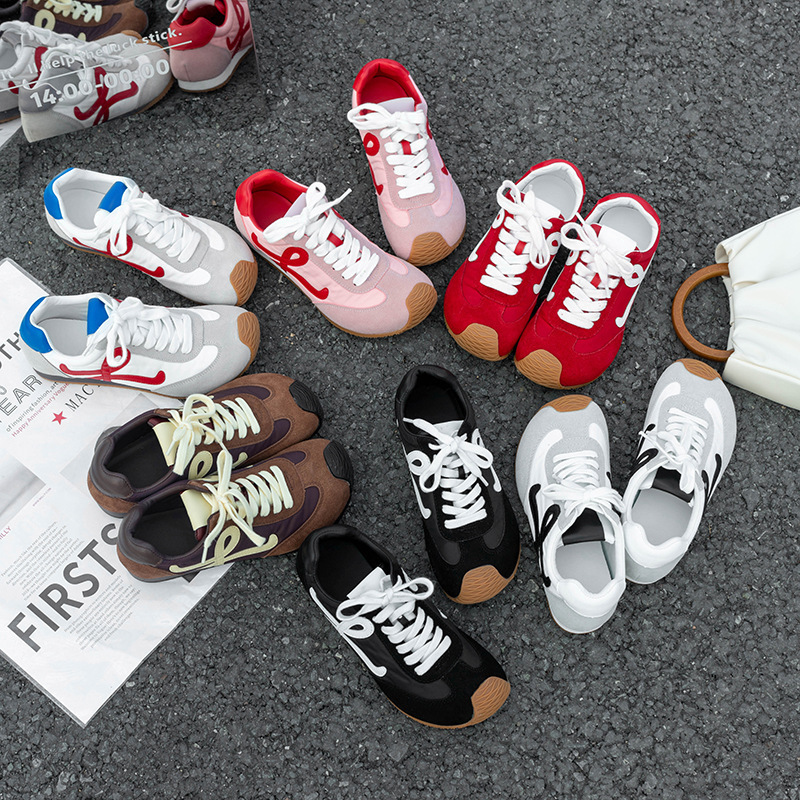 苏茵茵7cm内增高版~复古小歪头鸳鸯鞋带休闲鞋德训鞋女阿甘小白鞋详情44