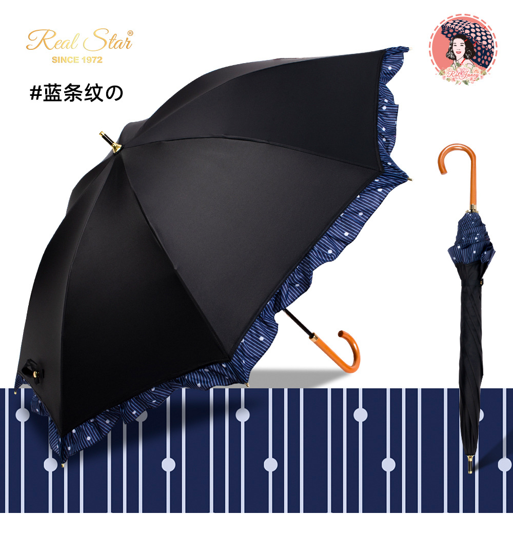 新款长柄防晒伞弯把雨伞太阳伞直杆伞19寸女士伞日式详情8