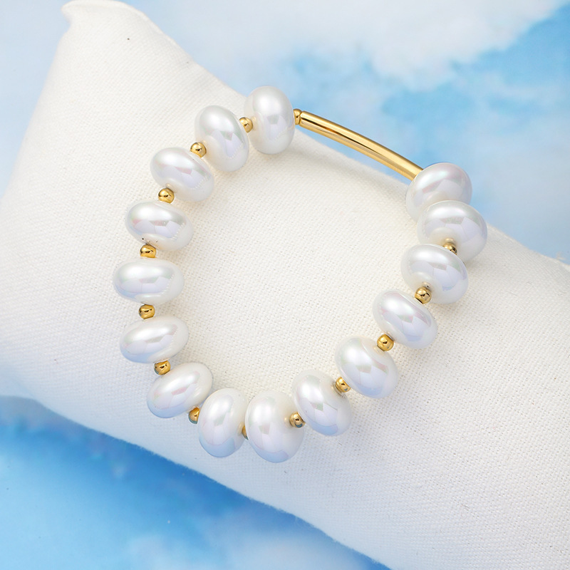 Natural freshwater precious handcrafted bracelets, Baroque pearls, irregular-shaped pearls, versatile light luxury bracelets, pearl wholesale pic 4