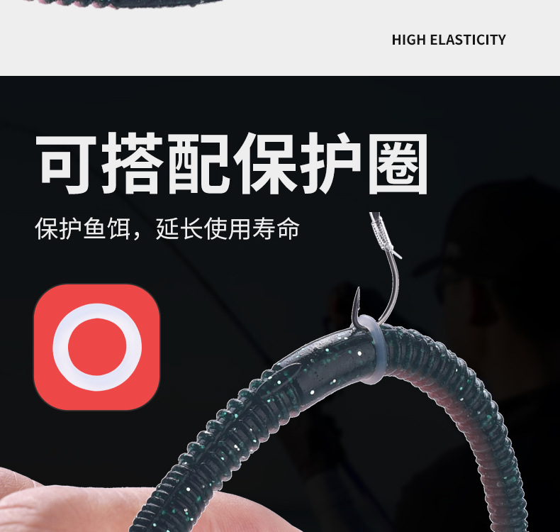 科迈龙路亚面条虫软饵senko缓沉飘落无铅倒钓鳜鲈鱼蚯蚓面包软虫鱼饵详情6