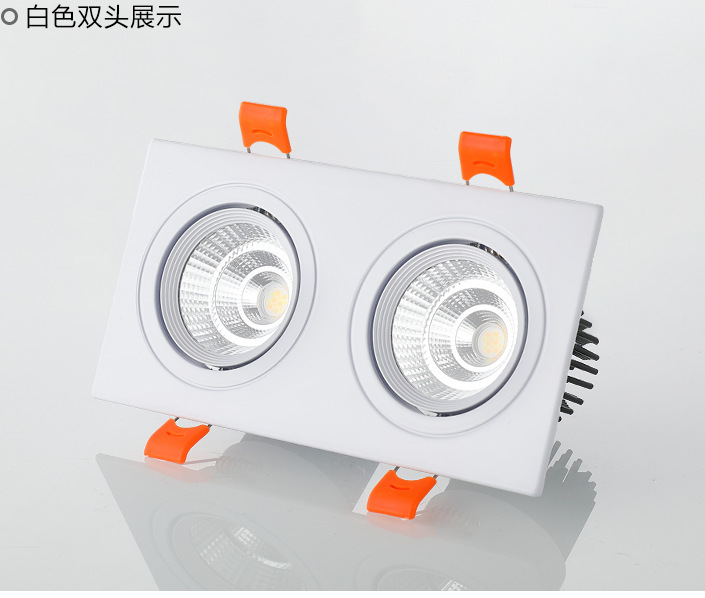 cob square spotlights, grille lights, led bold lights, ceiling lights, single-head, double-head, triple-head downlights, shopping malls, exhibition halls, living rooms pic 10