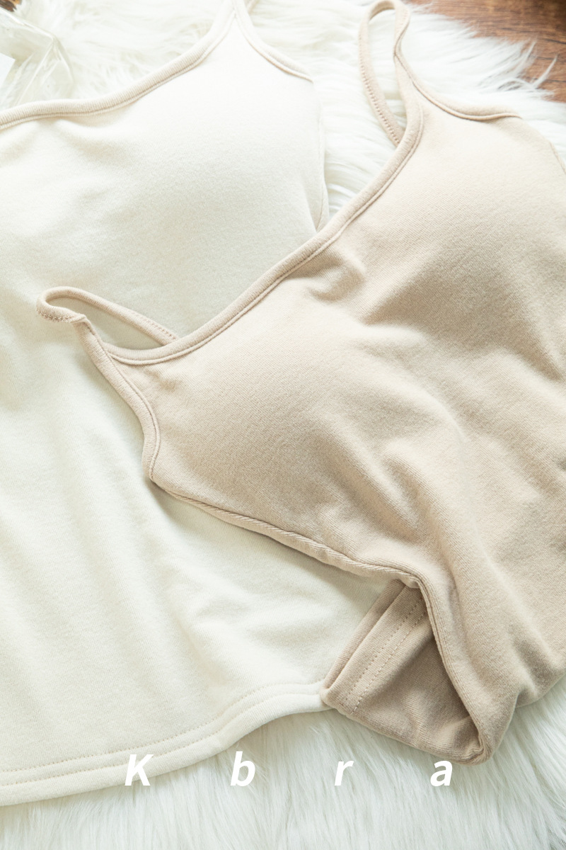 Kbra漫画胸吊带夏季带胸垫背心女小胸外扩显大打底上衣内搭外穿详情8