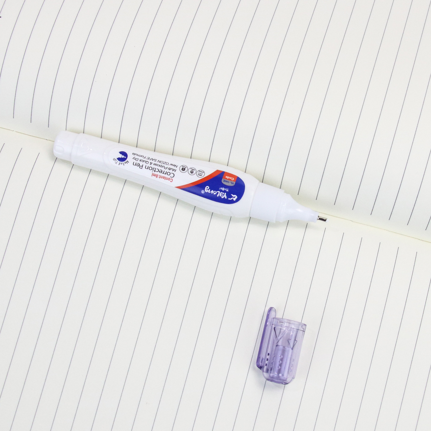 Yalong Cross-border Student New quick-drying smooth metal nib correction pen, non-toxic white student correction liquid pic 5